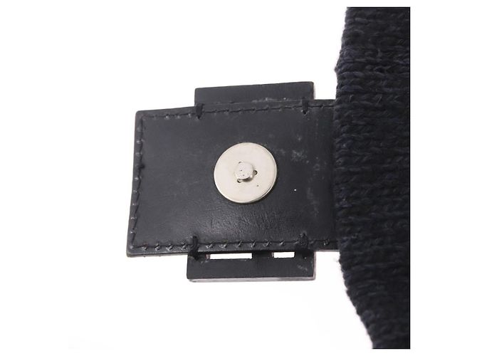 FENDI Mamma Baguette Shoulder Bag Wool Navy Silver - vista 17
