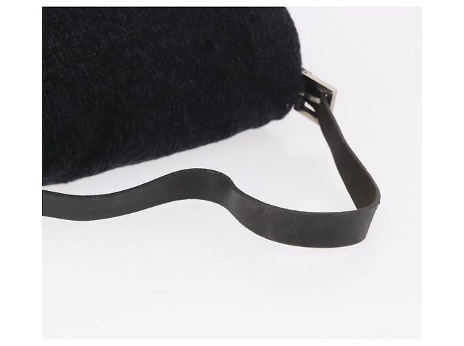 FENDI Mamma Baguette Shoulder Bag Wool Navy Silver - vista 8