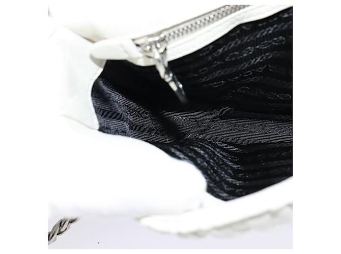 PRADA Gathered Chain Shoulder Bag Leather White Silver - vista 21