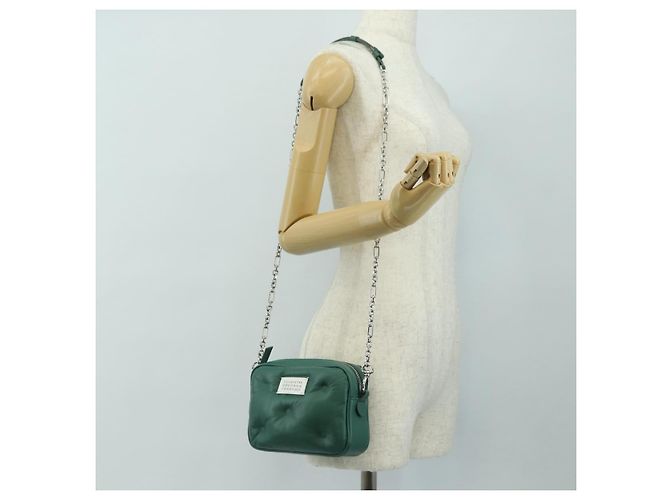 Maison Martin Margiela Maison Margiela Chain Shoulder Bag Leather Green Silver - vista 23