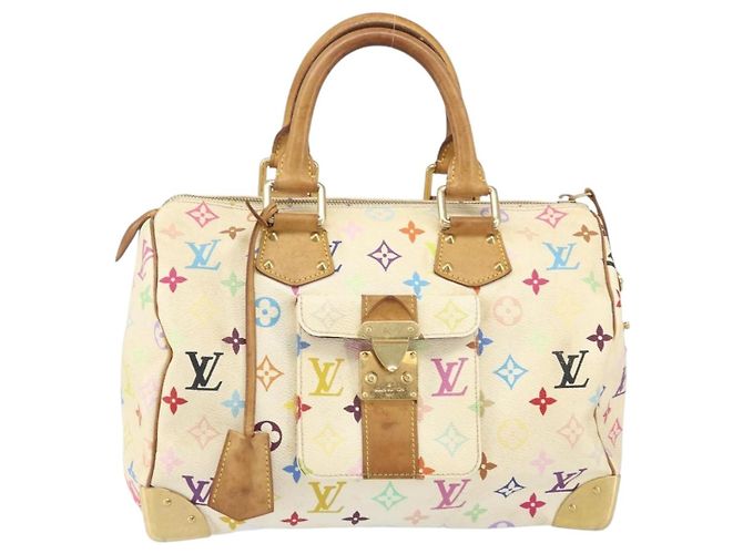 LOUIS VUITTON Monogram Multicolor Speedy 30 Bag White Bron M92643 LV - vista 2