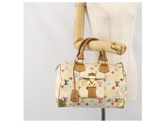 LOUIS VUITTON Monogram Multicolor Speedy 30 Bag White Bron M92643 LV - vista 24