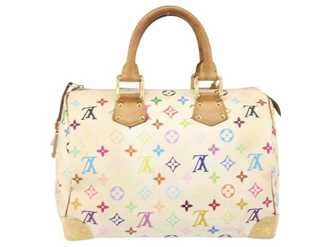 LOUIS VUITTON Monogram Multicolor Speedy 30 Bag White Bron M92643 LV - vista 3