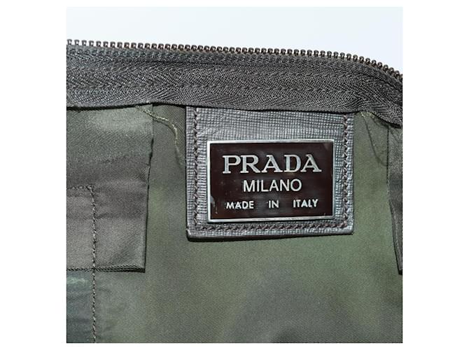 PRADA Boston Bag Nylon Khaki Silver - vista 22