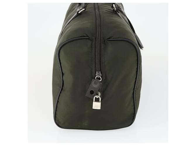 PRADA Boston Bag Nylon Khaki Silver - vista 4