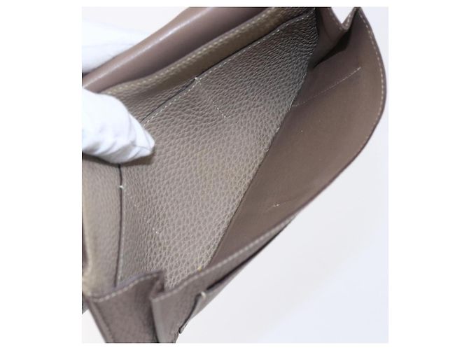 Hermès HERMES Dogon Duo GM Wallet Leather Gray - vista 11
