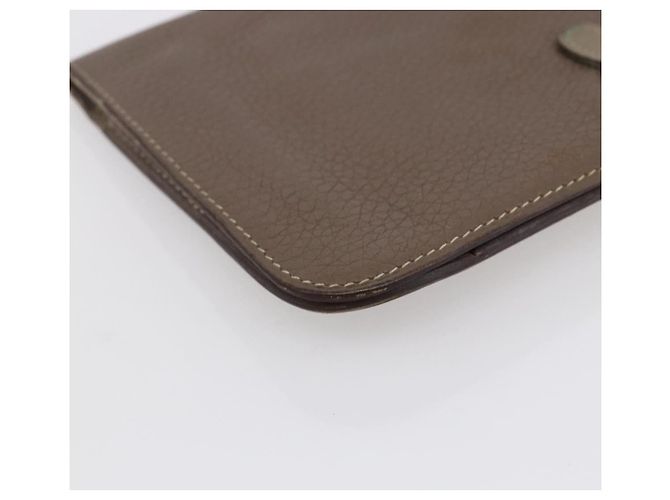 Hermès HERMES Dogon Duo GM Wallet Leather Gray - vista 14