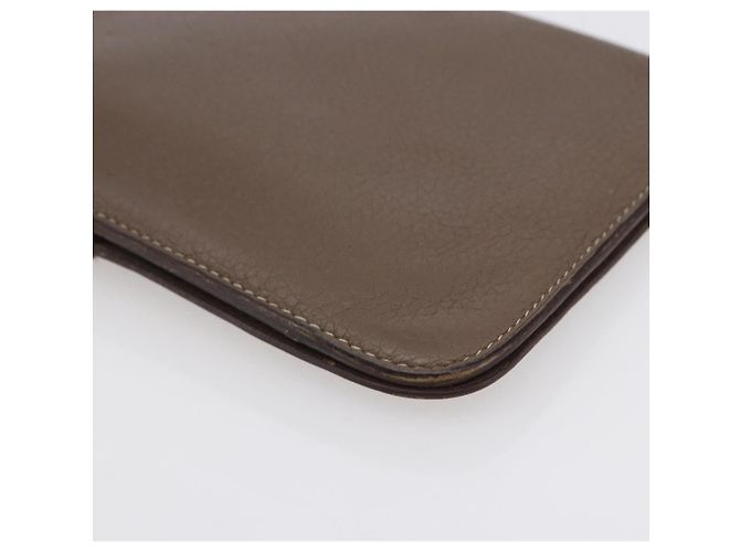 Hermès HERMES Dogon Duo GM Wallet Leather Gray - vista 15