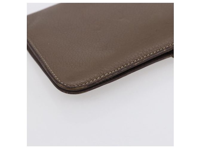 Hermès HERMES Dogon Duo GM Wallet Leather Gray - vista 16