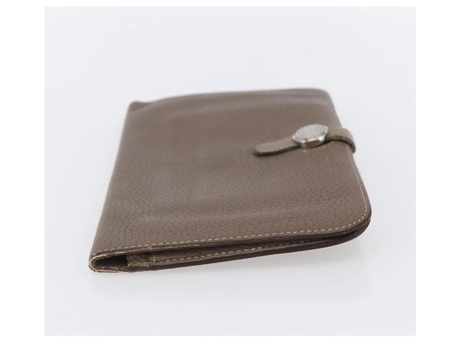 Hermès HERMES Dogon Duo GM Wallet Leather Gray - vista 3