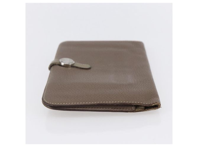 Hermès HERMES Dogon Duo GM Wallet Leather Gray - vista 4