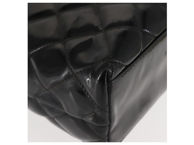 CHANEL Matelasse Shoulder Bag Patent leather Black Gold CC - vista 15