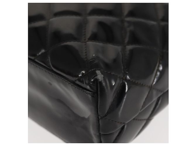 CHANEL Matelasse Shoulder Bag Patent leather Black Gold CC - vista 8