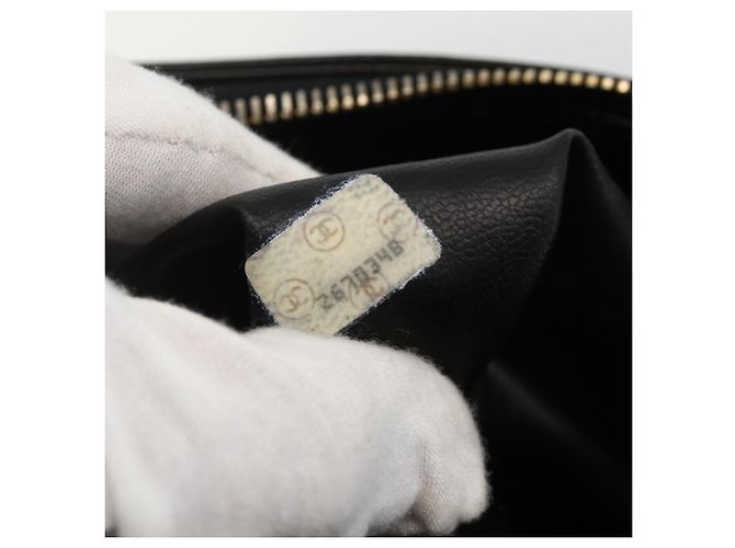 CHANEL Chain Tote Bag Patent Leather Black Gold CC - vista 11