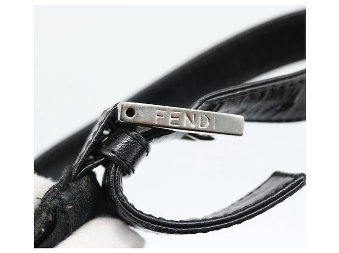 FENDI Mamma Baguette Shoulder Bag Cotton Jersey Black Silver - vista 10