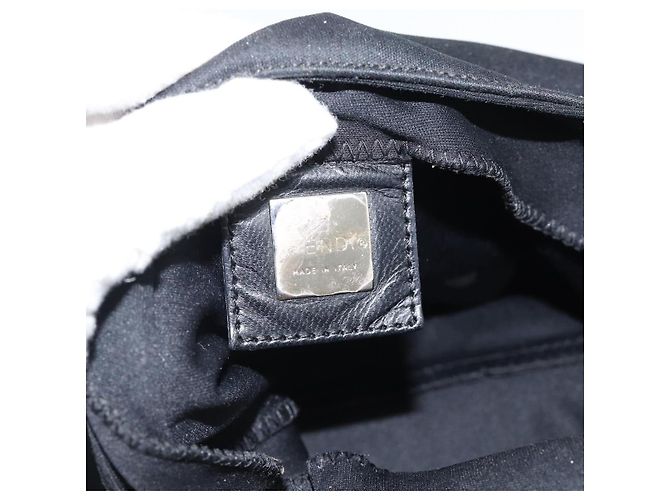 FENDI Mamma Baguette Shoulder Bag Cotton Jersey Black Silver - vista 17