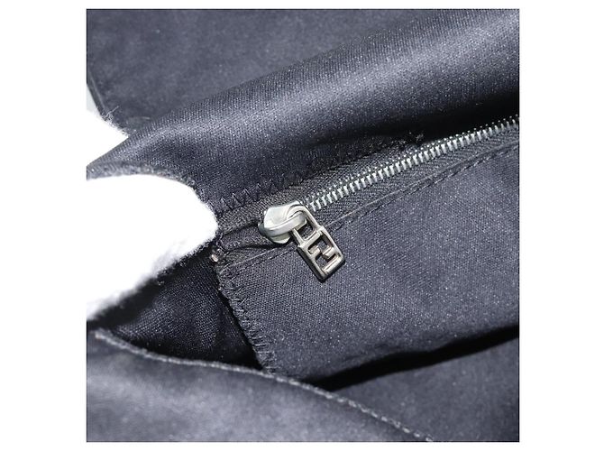 FENDI Mamma Baguette Shoulder Bag Cotton Jersey Black Silver - vista 20