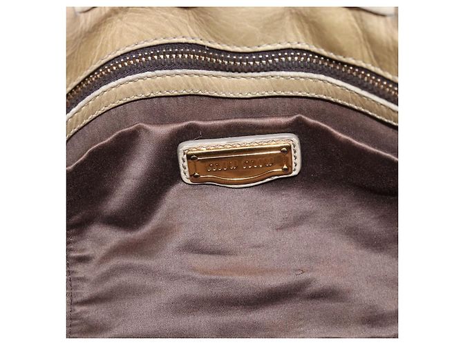 Miu Miu Tote Bag Cuir Vert Or - vue 10