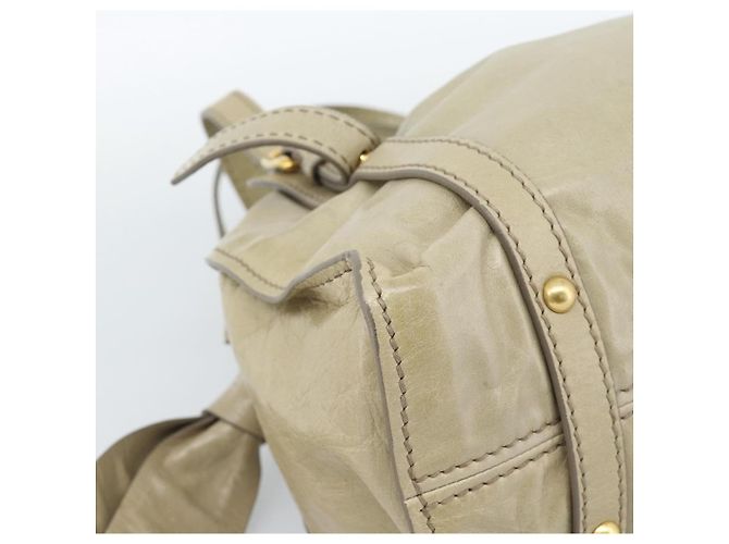 Miu Miu Tote Bag Cuir Vert Or - vue 14