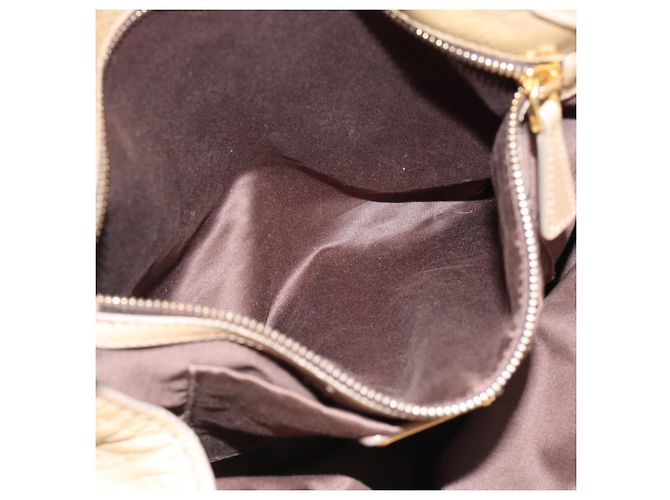 Miu Miu Tote Bag Cuir Vert Or - vue 20