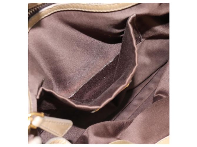 Miu Miu Tote Bag Cuir Vert Or - vue 21