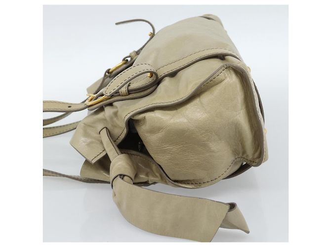 Miu Miu Tote Bag Cuir Vert Or - vue 3