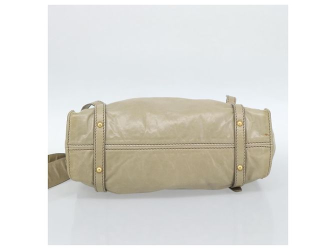 Miu Miu Tote Bag Cuir Vert Or - vue 5