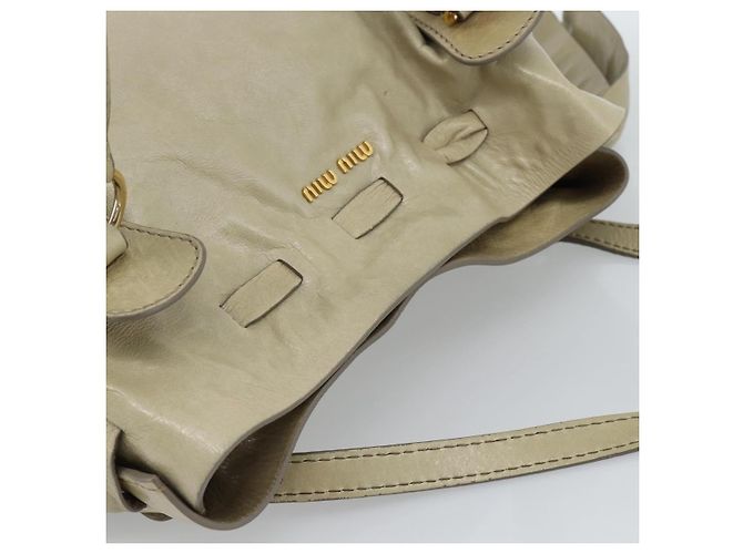 Miu Miu Tote Bag Cuir Vert Or - vue 6