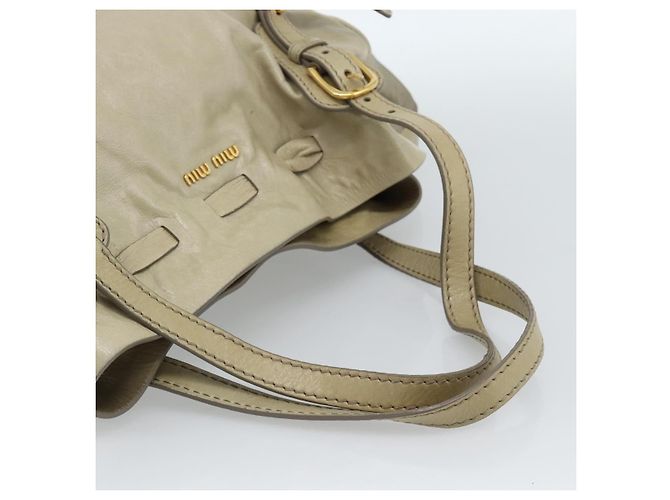 Miu Miu Tote Bag Cuir Vert Or - vue 7