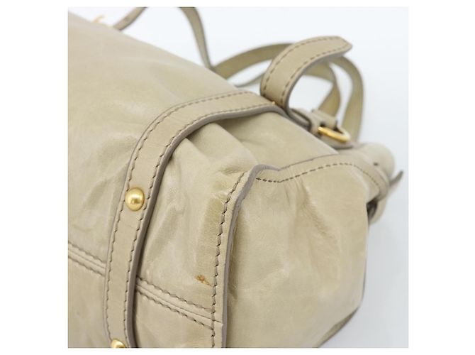 Miu Miu Tote Bag Cuir Vert Or - vue 9