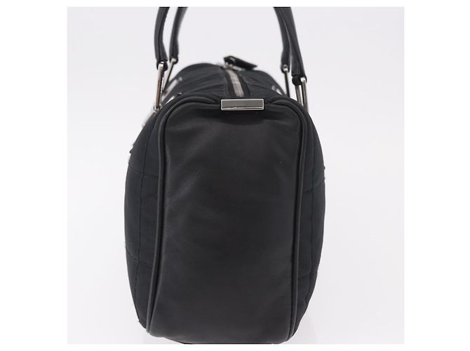 CHANEL Choco Bar Hand Bag Nylon Black Silver CC - view 3
