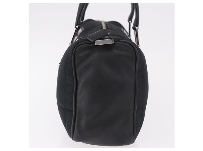 CHANEL Choco Bar Hand Bag Nylon Black Silver CC - view 4