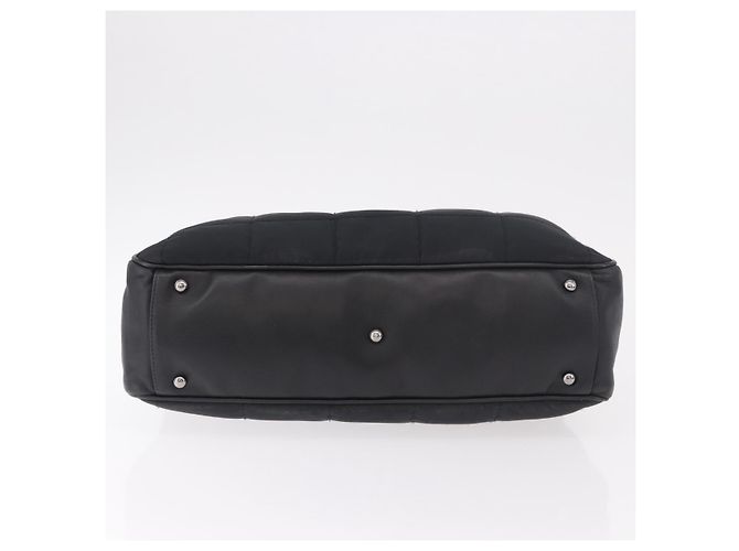 CHANEL Choco Bar Hand Bag Nylon Black Silver CC - view 5