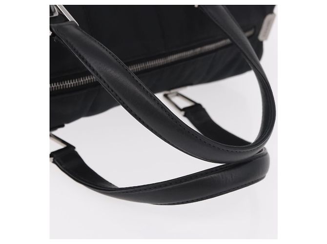 CHANEL Choco Bar Hand Bag Nylon Black Silver CC - view 7