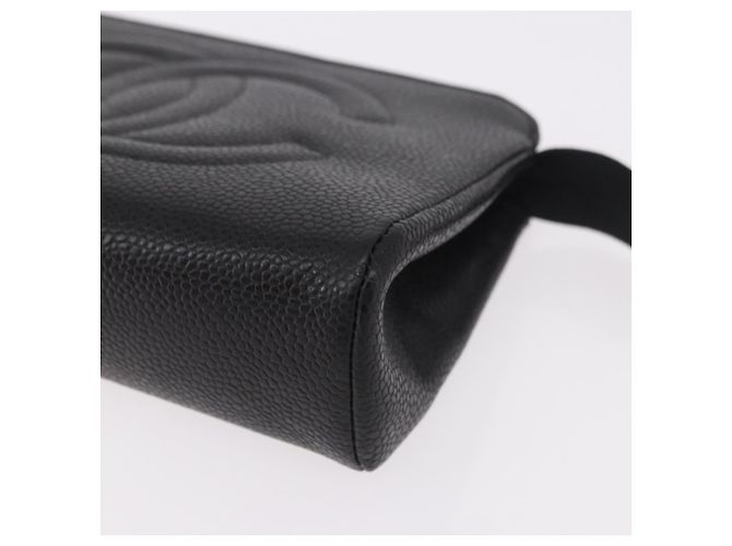 CHANEL Pouch Caviar Skin Black Gold CC - vista 14