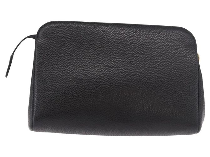 CHANEL Pouch Caviar Skin Black Gold CC - vista 2