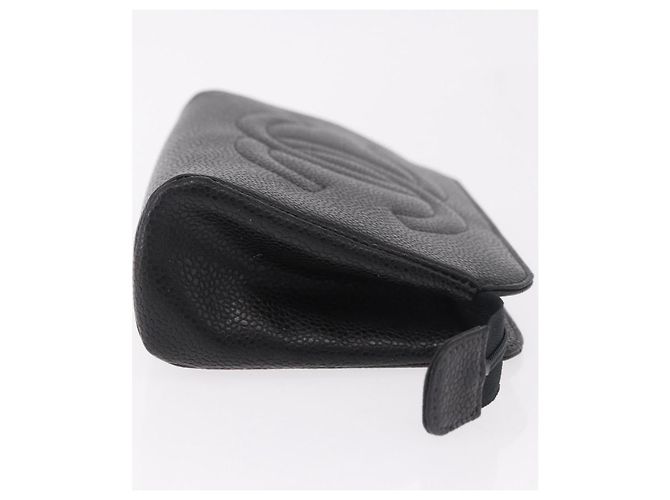 CHANEL Pouch Caviar Skin Black Gold CC - vista 3