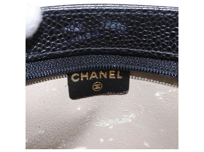 CHANEL Pouch Caviar Skin Black Gold CC - vista 9
