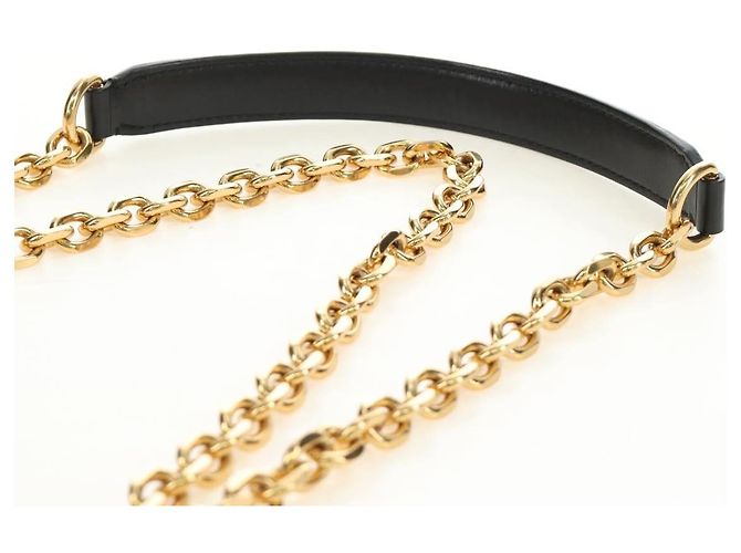 Céline CELINE Chain Shoulder Bag Leather Black Gold - vista 14