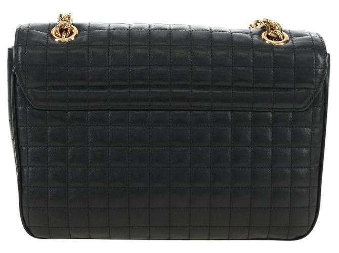 Céline CELINE Chain Shoulder Bag Leather Black Gold - vista 2