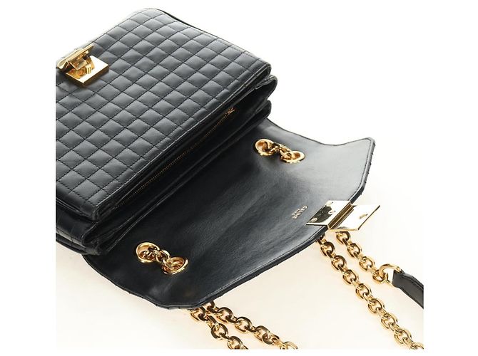 Céline CELINE Chain Shoulder Bag Leather Black Gold - vista 20