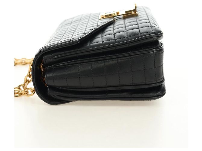 Céline CELINE Chain Shoulder Bag Leather Black Gold - vista 3