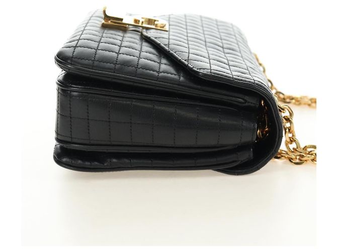 Céline CELINE Chain Shoulder Bag Leather Black Gold - vista 4