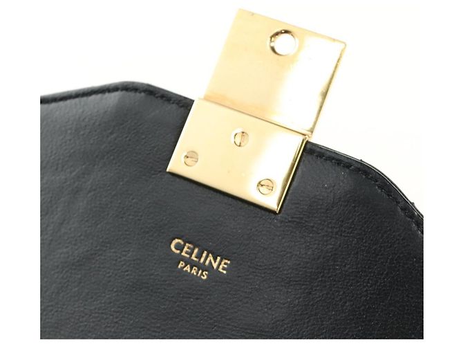 Céline CELINE Chain Shoulder Bag Leather Black Gold - vista 8