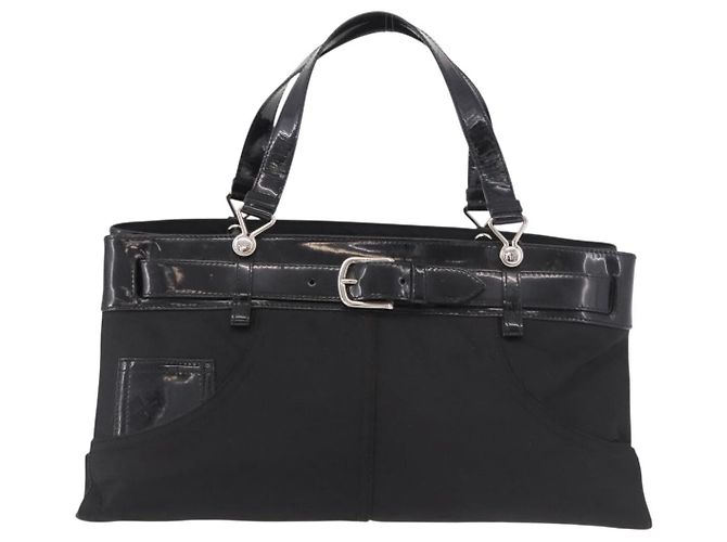 Christian Dior Hand Bag Nylon Black Silver - vista 13