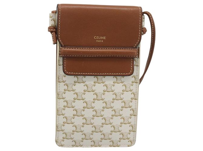 Céline CELINE Triomphe Shoulder Pouch Bag PVC White - vista 13
