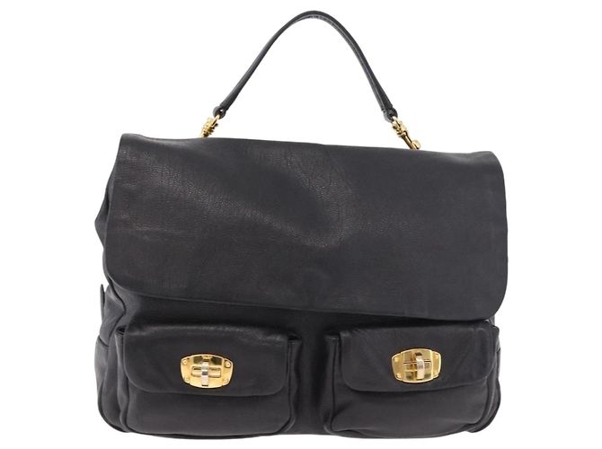 Miu Miu Shoulder Bag Leather 2way Black Gold - vista 13