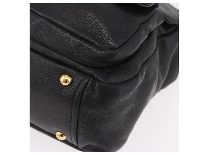 Miu Miu Shoulder Bag Leather 2way Black Gold - vista 16