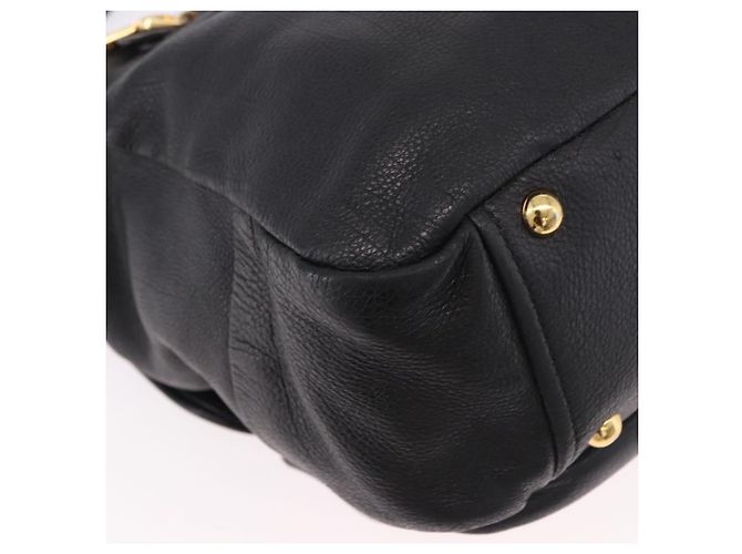 Miu Miu Shoulder Bag Leather 2way Black Gold - vista 17