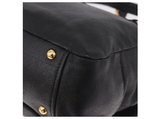 Miu Miu Shoulder Bag Leather 2way Black Gold - vista 18
